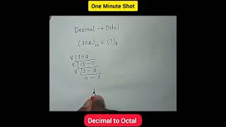 How to Convert Decimal to Octal  Decimal to Octal Conversation [upl. by Jacob205]