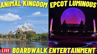 🔴 LIVE Animal Kingdom Boardwalk to Epcot Luminous park hopping Monday at Walt Disney World 11424 [upl. by Casta]