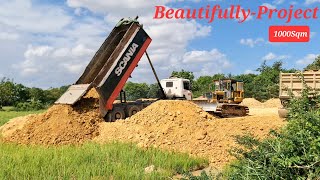 Beautifully Project landfill over farming land by Dozer Komatsu D31P with driver skill [upl. by Itisahc]