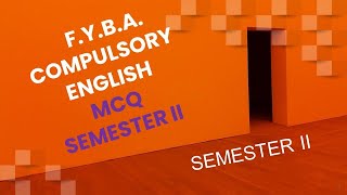 F Y B A  Compulsory English Semester II MCQ  Literary Gleam [upl. by Drofniw878]