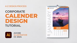 How To Make 2025 A3 Page Wall Calendar Design In Adobe Illustrator CC 2024 [upl. by Ijic]