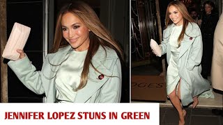 Jennifer Lopez Stuns in Sage Green A Leggy Look on The Graham Norton Show [upl. by Yrelav]