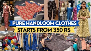 Handloom Cotton Clothes At Affordable Price  Pure Cotton Cloth Market In mumbai  Hand block print [upl. by Hackney]