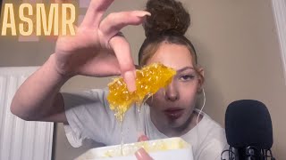 ASMR Eating Honeycomb🍯whispering Sticky Mouth sounds👄✨ [upl. by Berg]