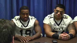 Navy  UConn Postgame Interviews 92615 [upl. by Arahsit14]