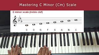 Mastering C Minor Scale Piano  Piano Finger Exercise  Piano Tutorial for beginners  Cm Scale [upl. by Nilved]