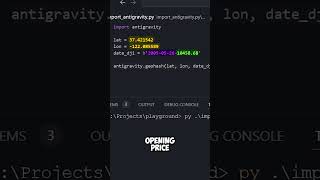 Import Antigravity EASTER EGG python shorts programming [upl. by Yentrok]