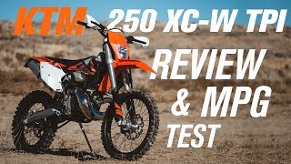 2018 KTM 250 XCW TPI Review amp MPG Test [upl. by Arlon676]