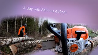 First day with Stihl ms 400cm [upl. by Ruddie]