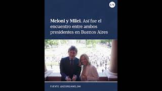 Así fue el encuentro entre Javier Milei y Giorgia Meloni en Buenos Aires [upl. by Nannerb]