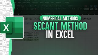 Secant Method In Excel  Numerical Methods [upl. by Adnical]