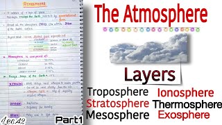 Atmosphere amp its Layers  World Geography  Lec 42  Handwritten Notes  An Aspirant [upl. by Nilkoorb]