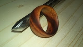 Woodturning part 2 of 3 turning jewelery ring HD [upl. by Kcirdahs]