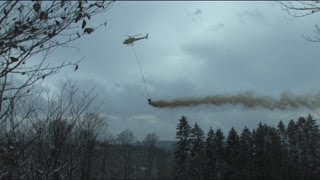 Waldkalkung mit dem Hubschrauber bei Kirchheim [upl. by Tessa]