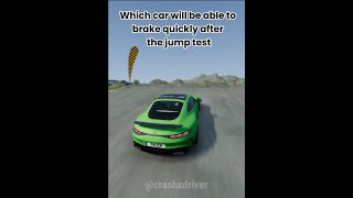 which car will be able to brake quickly after the jump at beamngdrive beamngdrive gaming [upl. by Eskill]