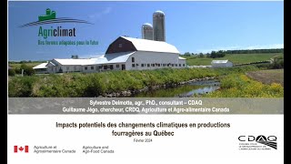 Impacts potentiels des changements climatiques en productions fourragères au Québec [upl. by Giuditta765]