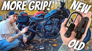 Installing Burly Brand Foot Pegs On My Rebel 1100 [upl. by Tterrab]