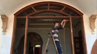 Amazing With Woodworking Projects  How To Installation New Main Door Frame Very Big [upl. by Ferdinana912]