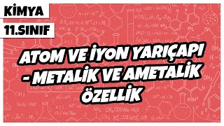 11 Sınıf Kimya  Atom ve İyon Yarıçapı  Metalik ve Ametalik Özellik  2022 [upl. by Eltsyrhc]