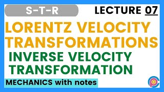 The transformation of velocities  inverse velocity transformation  Lorentz Velocity Transformation [upl. by Bleier]