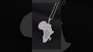 Titanium Steel Africa Map Pendant Necklace pendents fashion [upl. by Madelene]