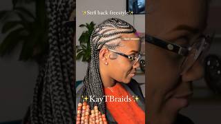 Straight Back Braids Freestyle w beads braids stitchbraids naturalhair beads shorts cornrows [upl. by Agace]