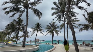 Maldives  Holiday inn Kandooma  Walk Tour  Breakfast Options  Rainy Weather [upl. by Jessen]