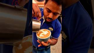 Latte art tutorial  Horse 🐎 😍 coffee latteart youtubeshorts shorts art [upl. by Anaytat455]