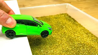 Cool Diecast Model Cars sliding into the Green water [upl. by Colier]