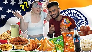 My American Girlfriend Guesses Indian Snacks Blindfolded [upl. by Aliber]