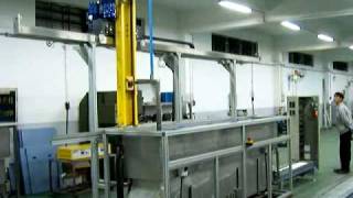 Belttype automatic transporter for ultrasonic cleaning machine [upl. by Nazario]