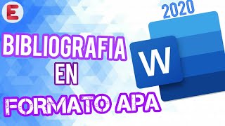 ✔️COMO HACER UNA BIBLIOGRAFIA EN FORMATO APA FÁCIL Y RÁPIDO 2020  𝔼𝕣𝕦𝕓𝕖𝕪 𝟙𝟘𝟘 [upl. by Elrem490]