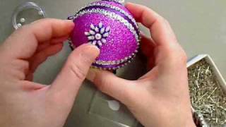 Making a Sugar Plum glitter and sequins Christmas Ornament [upl. by Regine]