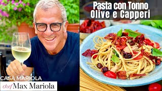 LINGUINE CON TONNO POMODORO OLIVE E CAPPERI IN 10 MINUTI ricetta facile veloce [upl. by Eceinal]