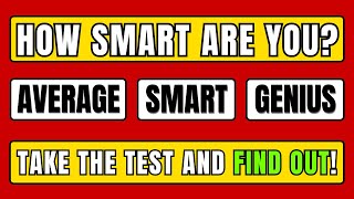 IQ Test For Genius Only  How Smart Are You Find Out Now [upl. by Krystyna969]