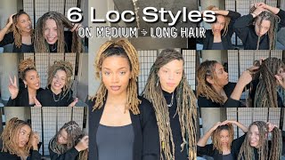 6 Styles on Medium and Long Locs  Ft My Big Sister FullMetalRo [upl. by Aklam]