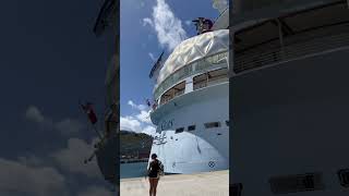 St Maarten cruise port with carnival celebration and Royal Caribbean wonder of the seas [upl. by Arne]