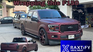 Wrapping this 2018 ford f150 in raxtify satin chrome oxide red [upl. by Oznarol834]