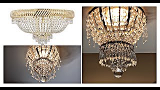 The MOST Amazing 😱 Easy And Inexpensive DIY GLAM Crystal Chandelier [upl. by Nas]