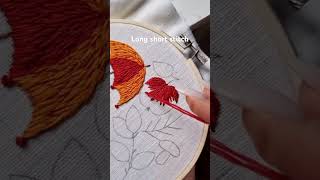 Long short stitch tutorial embroidery handmade handembroidery stitch art craft needle fall [upl. by Riggins]