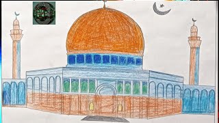 How to draw baitul mukaddas।। 🇪🇭 Palestine Mosque বাইতুল মুকাদ্দাস ড্রয়িং ।।islamic।drawing।art। [upl. by Nylodnew]