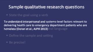 Fundamentals of Qualitative Research Methods Developing a Qualitative Research Question Module 2 [upl. by Norraf]