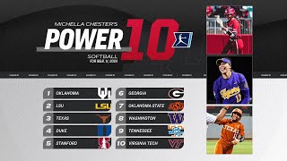 College softball rankings LSU moves up Virginia Tech enters Power 10 [upl. by Baum728]