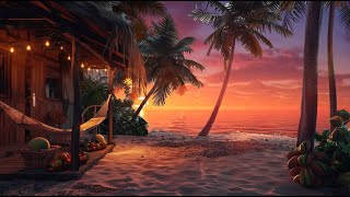 Cozy windwave ASMR🌊🏖️ Sunset Haven by the Sea A Cozy Cabin Retreat 🌅🌊🏡 [upl. by Kunin897]