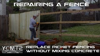 DIY Picket Fence Repair Without Mixing Concrete  How To [upl. by Leraj263]