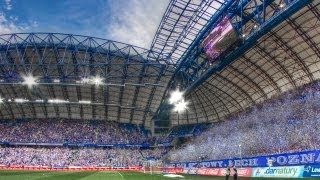 Kibice Kolejorza doping oprawa konfetti Lech Poznań Podbeskidzie BielskoBiała 10 3052012 [upl. by Halbeib]