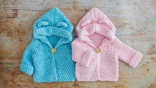 FAST Crochet Baby Hoodie PART 1 of this EASY Step by Step Tutorial [upl. by Virgilia184]