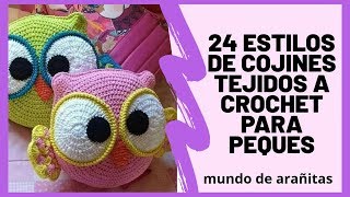 COJINES tejidos a crochet 24 estilos para niños [upl. by Ahsieki]