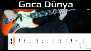 Goca Dünya Altın Gün  Bass Cover WITH TABS [upl. by Nodnelg311]