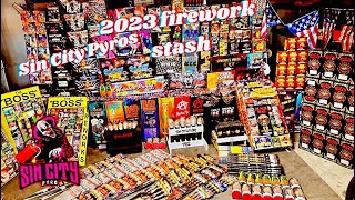 2023 FIREWORK STASH‼️ Bangers Only Sin City Pyro 🧨🔥 [upl. by Valenza505]